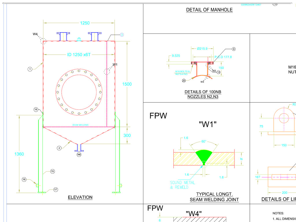 CAD 2D drafting detailing project - CAD design services, mechanical engineering services, BIM modeling services